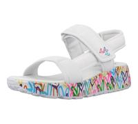 Sandale SKECHERS "UNO LITE SANDAL-SUNNY LOVE", Mädchen, Gr. 29, weiß, multi, Lederimitat, kontrastfarbene Details, Schuhe Sandale, Sommerschuh, Klettschuh mit Plateau, Größenschablone zum Download (91