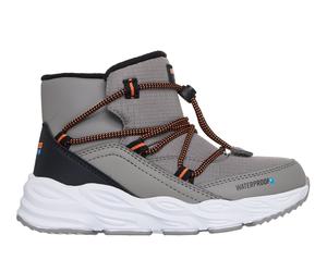 Skechers Jungen Waterproof: Turbo Tread - Storm Glider Sneaker in Grau/Schwarz, Größe 27.5
