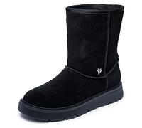 Skechers Keepsakes Damen-Stiefel, gemütlich, mittelhoch, Wadenfreiheit, Schwarz/Schwarz, 40 EU