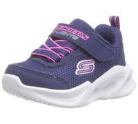 Skechers Kids Girls Sola Glow Sneaker, Navy, 21 EU
