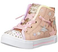 Skechers Kids Girls Twinkle Sparks-Star Glitz Sneaker, Gold/Multi, 1 Little Kid