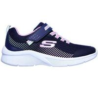 Skechers Mädchen Microspec Sneaker, Navy Mesh Lavender & Mint Trim, 30 EU