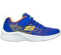 Skechers Jungen Microspec Texlor Trainer, Blue Textile/ Orange & Lime Trim, 37 EU