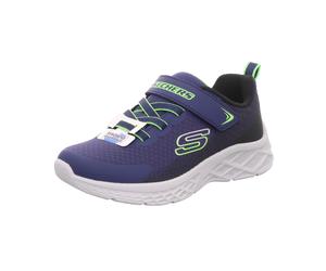 Skechers Kinder-Jungen-Sneaker-Slipper-Klettschuh MICROSPEC II ZOVRIX Blau-Schwarz-Weiß 32