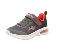 Skechers Kinder-Jungen-Sneaker-Slipper-Klettschuh MICROSPEC MAX ADVANCE SQUAD Grau-Schwarz-Rot-Weiß 33