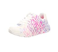 Sneaker SKECHERS "UNO LITE", Mädchen, Gr. 37, bunt (weiß, pink), Lederimitat, kontrastfarbene Details, Schuhe Sneaker, Schnürschuh, Freizeitsneaker, Grössenschablone zum Download (90289963-37) weiß, p