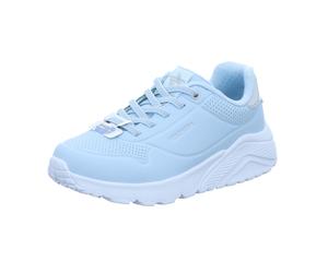 Skechers Kinder-Mädchen-Sneaker UNO LITE Hell-Blau-Silber-Weiß 40