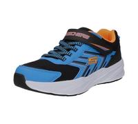 Sneaker SKECHERS "MICROSPEC TREAD", Damen, Gr. 33, schwarz, blau, Lederimitat, Textil, kontrastfarbene Details, Schuhe Sneaker, Freizeitschuh mit Klettverschluss, Größenschablone zum Download (4973254