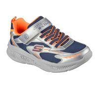 Skechers Kinder Skechers Meteor-Lights-Glow S-Schuhe, Silber / Orange, 12.5 Little Kid