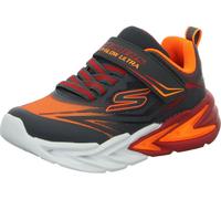 Sneaker SKECHERS "FLEX-GLOW ULTRA", Damen, Gr. 30, grau, orange, Lederimitat, Textil, kontrastfarbene Details, Schuhe Sneaker, Klettschuh zum Schlüpfen, Größenschablone zum Download (69793968-30) grau