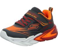 Sneaker SKECHERS "FLEX-GLOW ULTRA", Damen, Gr. 31, grau, orange, Lederimitat, Textil, Mesh, kontrastfarbene Details, Schuhe Sneaker, Klettschuh zum Schlüpfen, Größenschablone zum Download (69793968-31