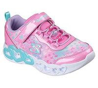 Sneaker SKECHERS "INFINITE HEART LIGHTS", Mädchen, Gr. 33, rosa multifarben, Lederimitat, Textil, kontrastfarbene Details, Schuhe Sneaker, Klettschuh mit Blinkfunktion, Größenschablone zum Download (4