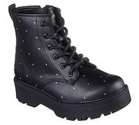 Schnürstiefel SKECHERS "GRAVLEN HI", Kinder, Gr. 37, schwarz, Lederimitat, modisch, Schuhe, Boots mit Nieten, Größenschablone zum Download (28359124-37) schwarz