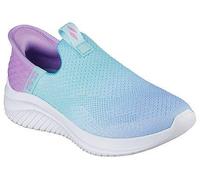 Slip-On Sneaker SKECHERS "ULTRA FLEX 3.0", Mädchen, Gr. 35, bunt (hellblau, lavendel), Textil, kontrastfarbene Details, Schuhe Slip-On Sneaker, Sneaker mit Slip-In Funktion, Größenschablone zum Downlo