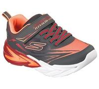 Sneaker SKECHERS "FLEX-GLOW ULTRA", Mädchen, Gr. 34, grau, orange, Lederimitat, Textil, Mesh, kontrastfarbene Details, Schuhe Sneaker, Klettschuh zum Schlüpfen, Größenschablone zum Download (69793968-