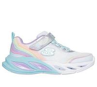 Skechers Sneaker COSMIC GLOW LIGHTS Damen silberfarben Gr. 33 Lederimitat Textil Mesh Klett
