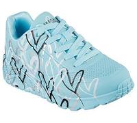 Sneaker SKECHERS "UNO LITE-METALLIC LOVE", Mädchen, Gr. 31, bunt (türkis, multi), Lederimitat, kontrastfarbene Details, Schuhe Sneaker, Keil,-Schnürschuh, Skech-Air Funktion, Größenschablone zum Downl