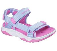 Sandale SKECHERS "TREAD SEEKER", Mädchen, Gr. 30, violett, Textil, Mesh, kontrastfarbene Details, Schuhe Sandale, Sommerschuh mit Klettverschluss, Größenschablone zum Download (13161251-30) violett