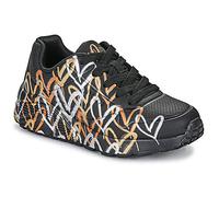 Skechers Mädchen UNO Lite Metallic Love Sneaker, schwarz/goldfarben
