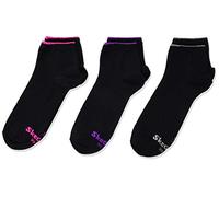 Skechers Mädchen 3er Pack Quarter Socken aus weichem Baumwollmix Kinder Strümpfe, Schwarz (Black 9999) , 27-30