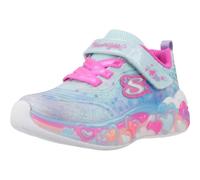 Sneaker SKECHERS "ETERNAL HEART LIGHTS", Kinder, Gr. 28, bunt (hellblau, multi), Textil, Synthetik, kontrastfarbene Details, Glitzer, sportlich, Schuhe, Blink,-Klettschuh mit Herz-Applikation, Größens