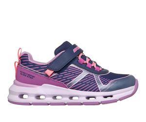Skechers Mädchen Glide-Step Plus - Sprint Lines Sneaker in Blau, Größe 28.5, in der Maschine waschbar