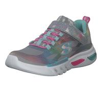 Skechers Mädchen Glow-brites Sneaker, Gray Mesh Multi Foil Print Trim, 27 EU
