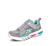 Skechers Mädchen Glow-brites Sneaker, Gray Mesh Multi Foil Print Trim, 35 EU