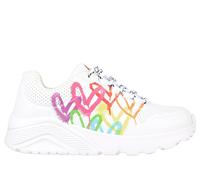 Skechers Mädchen JGoldcrown: UNO Lite - Love Brights Sneaker in Weiss, Größe 35