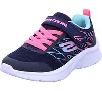 Skechers Mädchen Microspec Bold Delight Sneaker, Navy Mesh Hot Pink Trim, 30 EU
