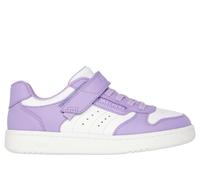 Skechers Mädchen Quick Street - Style Stride Sneaker in Weiss/Violett, Größe 28.5, in der Maschine waschbar