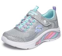Skechers S-Lights: Rainbow Cruisers - Glitzy Glow Shoes in Silber/Blau, Größe 28.5