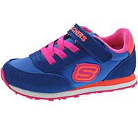 Skechers Mädchen Retro Sneaks Sneaker, Blau Blau Wildleder Orange Trim Blor