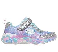 Skechers Mädchen S-Lights: Eternal Heart Lights Sneaker in Silber, Größe 27