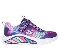 Skechers Mädchen S-Lights: Rainbow Cruisers - Rainbow Reflectin Sneaker in Blau, Größe 27