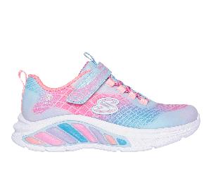 Skechers Mädchen S-Lights: Rainbow Cruisers - Rainbow Reflectin Sneaker in Light Blau/Mint, Größe 35