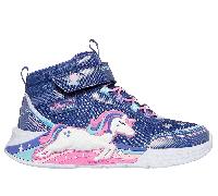 Skechers Mädchen S-Lights: Unicorn Chaser - Jumping Magic Sneaker in Blau, Größe 27.5