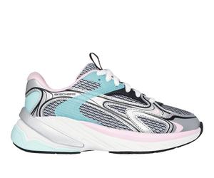 Skechers Mädchen S2K Sneaker in Silber, Größe 34, in der Maschine waschbar