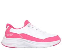 Skechers Mädchen Slip-ins: Contour Foam - Cozy Fit Sneaker in Weiss/Hot Rosa, Größe 27, in der Maschine waschbar