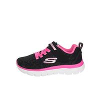 Skechers Mädchen Summits Worth Wild Turnschuhe, Black Sparkle Mesh/Neon Pink Trim, 27.5 EU