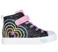 Skechers Mädchen Twinkle Toes: Heart Steps - Heart Glow Sneaker in Schwarz, Größe 27.5