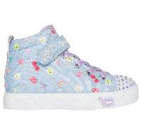 Skechers Mädchen Twinkle Toes: Heart Steps - Icon Party Sneaker in Light Blau/Mint, Größe 28