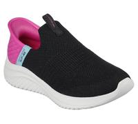 Skechers Mädchen Ultra Flex 3.0 Fresh Time Sneaker, Black Mesh Pink Trim, 33 EU