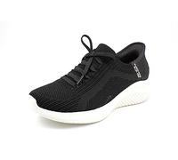 Skechers Mädchen Ultra Flex 3.0 Hausschuh, Schwarzer Strick mit Weißem Rand, 35.5 EU