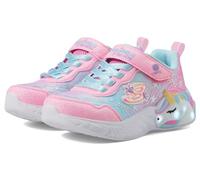 Skechers Unisex für Kinder. 302299L S-Lights S-Schuhe: Unicorn Dreams Wishful Magic türkis, rosa (32), Wohnung, 1 bis 3 cm, Klettverschluss,