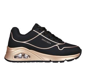 Skechers Mädchen UNO Gen1 - Cool Heels Sneaker in Schwarz/Roségold, Größe 37