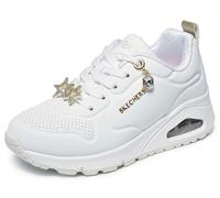 Skechers Mädchen UNO Gen1 - Trendy Jewels Sneaker in Weiss/Gelt, Größe 33