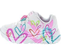 Skechers Mädchen UNO LITE Heart Status Sneaker, Weiß Synthetik/Multi Trim, 35 EU Child