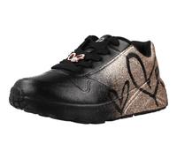 Skechers Mädchen UNO Lite Heartdust Forever Turnschuhe, Black Synthetic/Rose Gold Trim, 34 EU