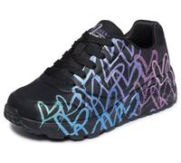 Skechers Mädchen UNO Lite Metallic Joy Turnschuhe, Black Synthetic/Multi Trim, 37 EU